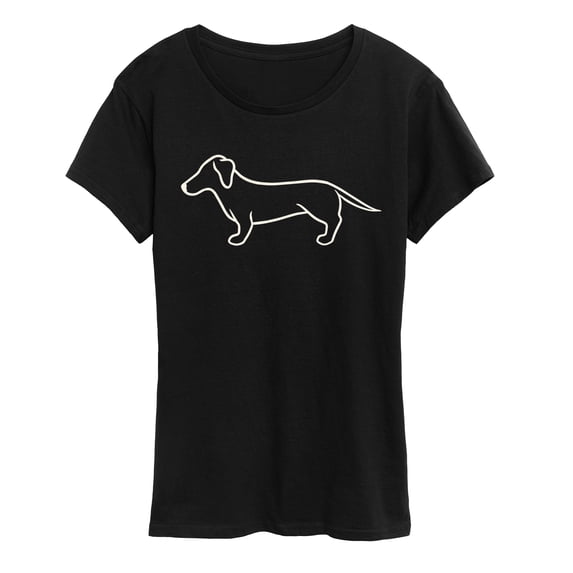 Instant Message - Dachshund Line Drawing Short Sleeve Graphic T-Shirt