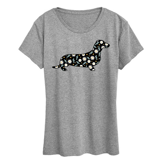 Instant Message - Daisy Fill Dachshund Short Sleeve Graphic T-Shirt