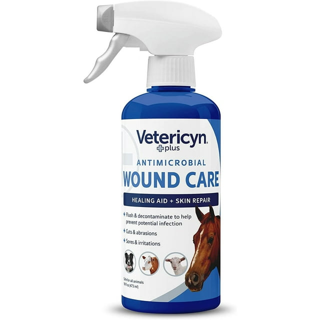 Plus Horse Wound Care Spray Equine Healing Aid and Skin Repair, Clean Wounds, Relieve Itchy