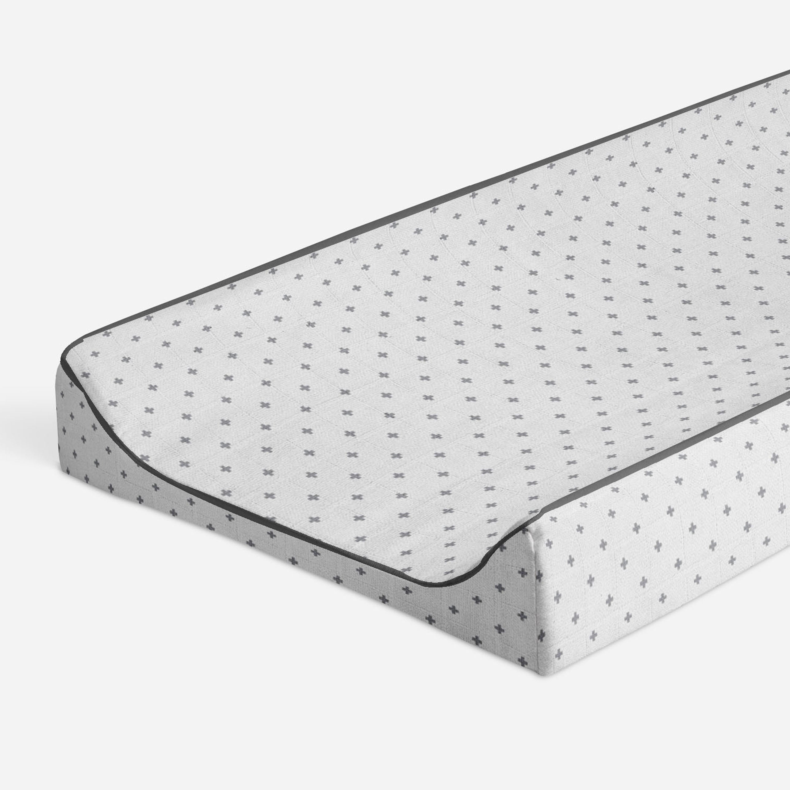Plus Jacks Gray Quilted Muslin Changing Pad Cover