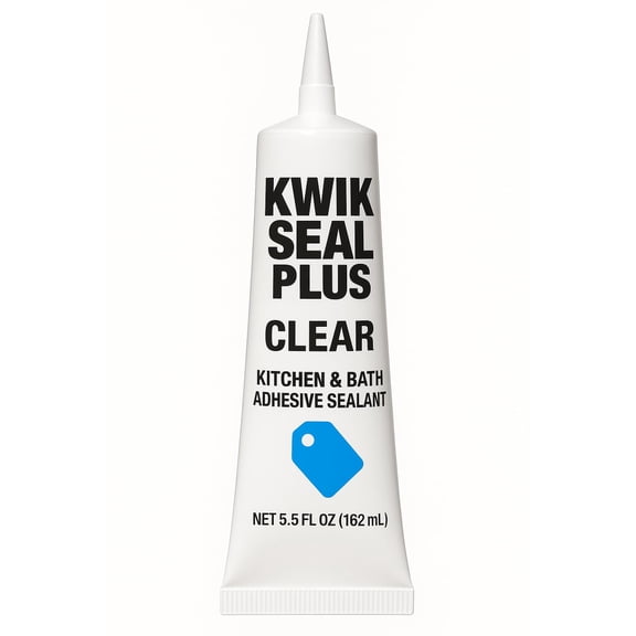 Plus Kitchen and Bath Adhesive ant, Clear, 5.5 Ounce Tube (Model 7079818546)  Strong Waterproof Glue for Bathroom and Kitchen Repairs