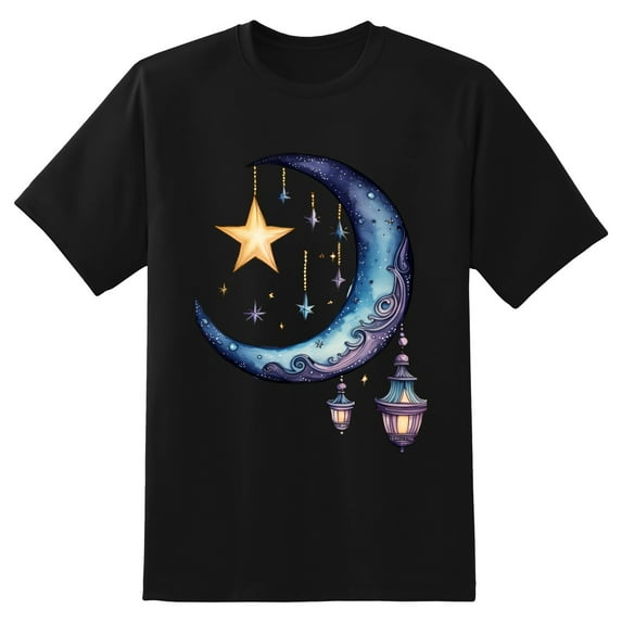Plus Loose Men's T-Shirt TopMoon (5) Graphic Tees Crew Neck Short Sleeves Casual Summer Sports Best Oversize Tee XS-5XL