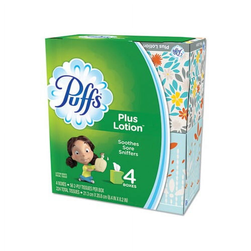 Plus Lotion Facial Tissue 1-Ply, White, 56 Sheets/Box, 24 Boxes/Carton ...