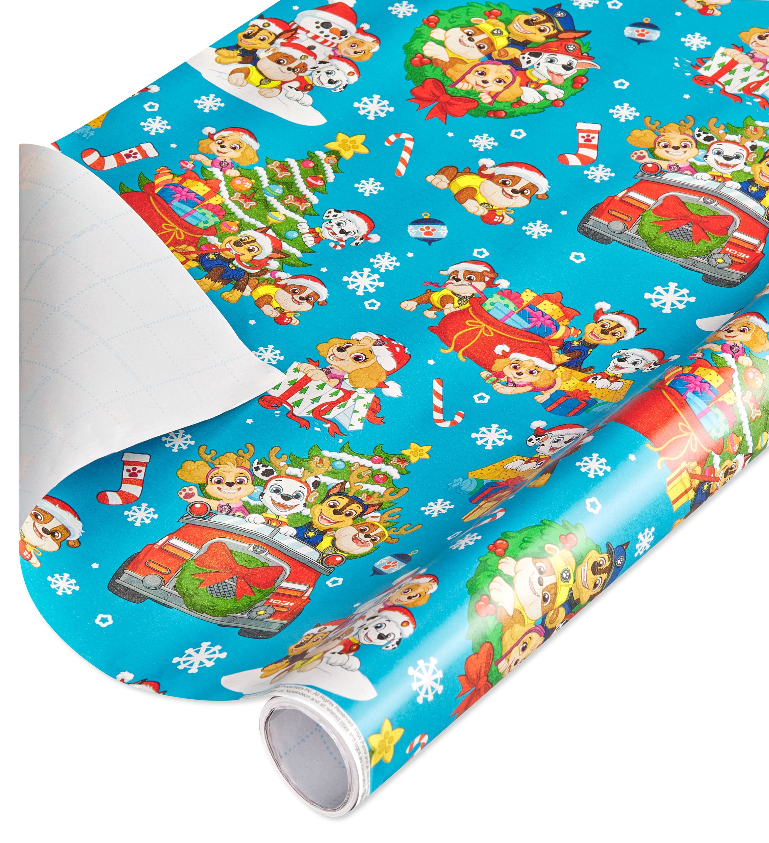 Plus Mark 40" Paw Patrol Christmas Wrapping Paper (60 Sq. ft., 1-Roll