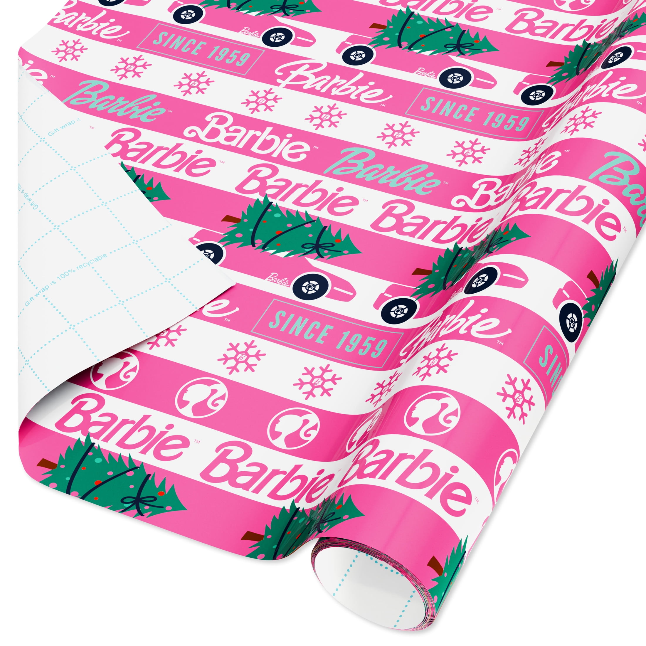 Barbie wrapping paper christmas hotsell
