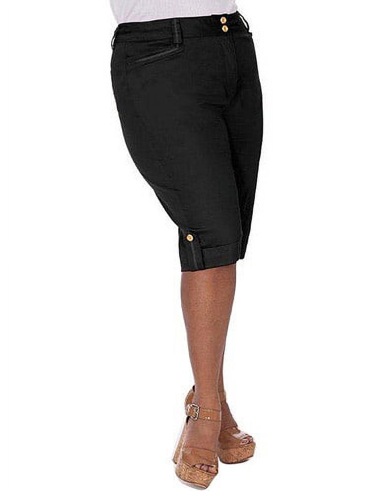 Plus Moda Women's PlusSize Cuffed Colored Denim Capris