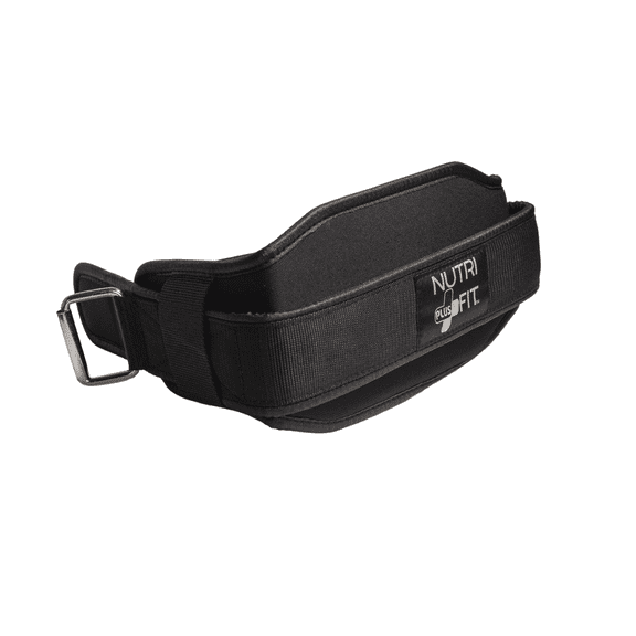 NutriFit Plus Leather Weight Lifting Belt with Back Support, Double Prong for Powerlifting & Training - Small
