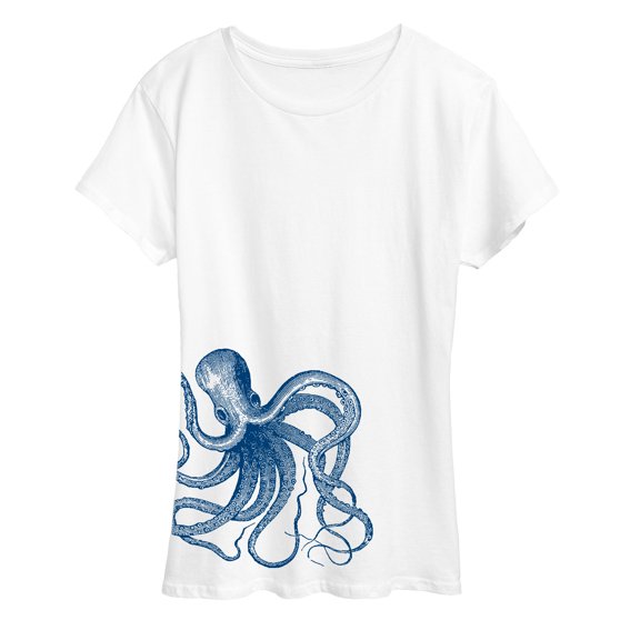 Instant Message - Octopus Side Hit - Women's Short Sleeve Graphic T-Shirt