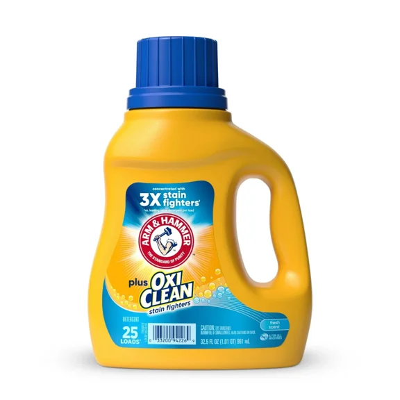 Plus Oxiclean Stain Fighter Liquid Laundry Detergent, Fresh Scent,