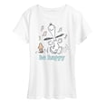 thumbnail image 1 of Peanuts - Be Happy Snoopy and Woodstock - Women's Short Sleeve Graphic T-Shirt, 1 of 5