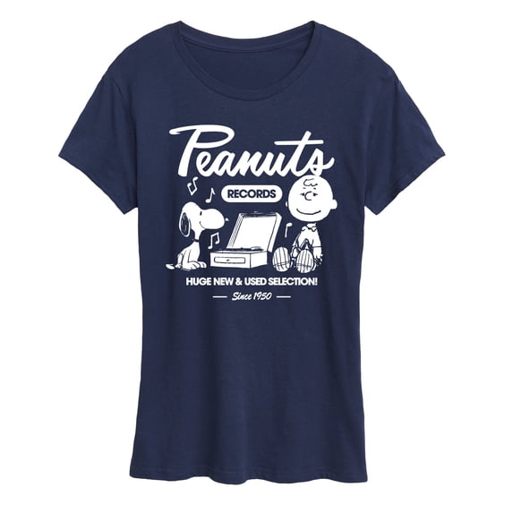 Peanuts - Snoopy Charlie Brown Records - Women's Short Sleeve Graphic T-Shirt