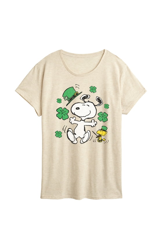 - Snoopy & Woodstock St. Patty's Dance - Women's Short Sleeve Graphic T-Shirt