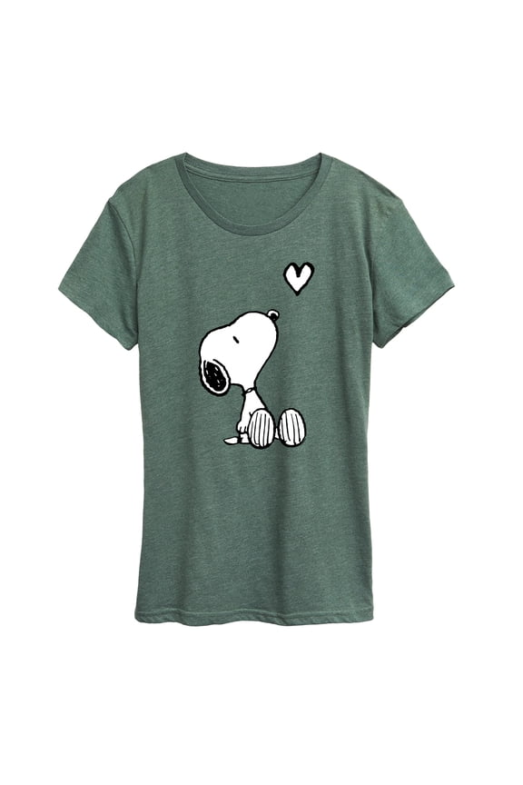 - Snoopy White Heart - Women's Short Sleeve Graphic T-Shirt