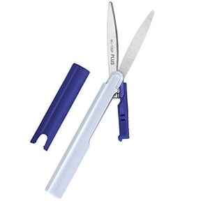 Plus Pen Style Compact TSA Twiggy Scissors with Cover Blue
