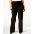 thumbnail image 1 of Plus & Petite Plus Size Curvy Bootcut Tummy-Control Pants Deep Black 18W, 1 of 1