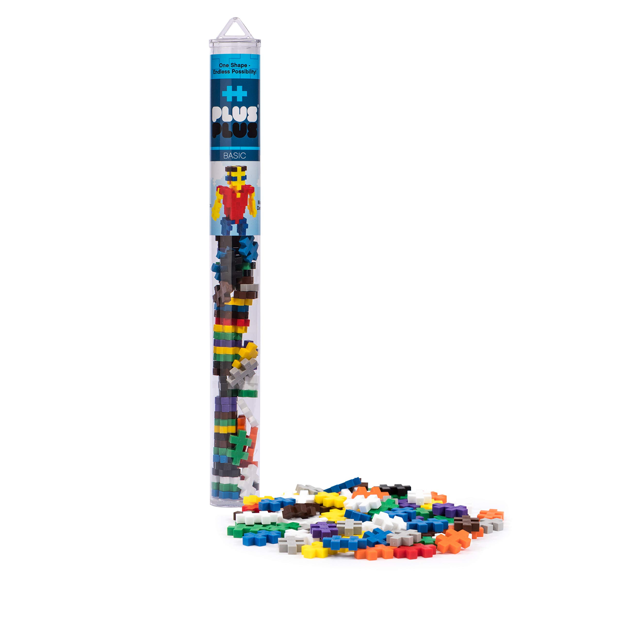 Plus Plus 70 Piece Basic Color Mix Building Set Play Tube