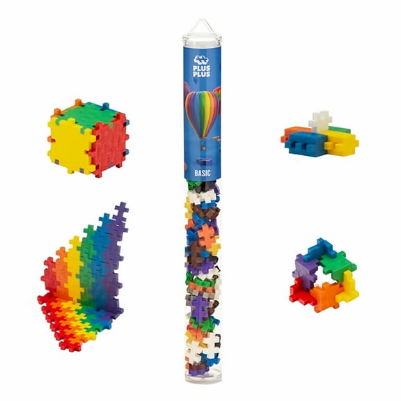 Plus-Plus - 70 Piece Basic Color Mix Building Set Play Tube (Pack of 3)
