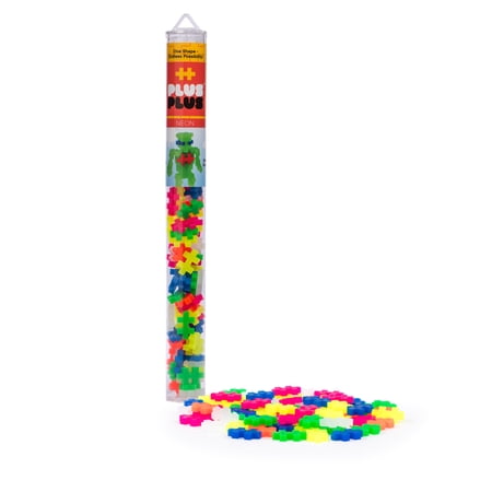 Plus-Plus - 70 Piece Neon Color Mix Building Set Play Tube
