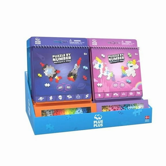 Plus-Plus 9113541 Puzzle by Number Activity Pad - Pack of 16