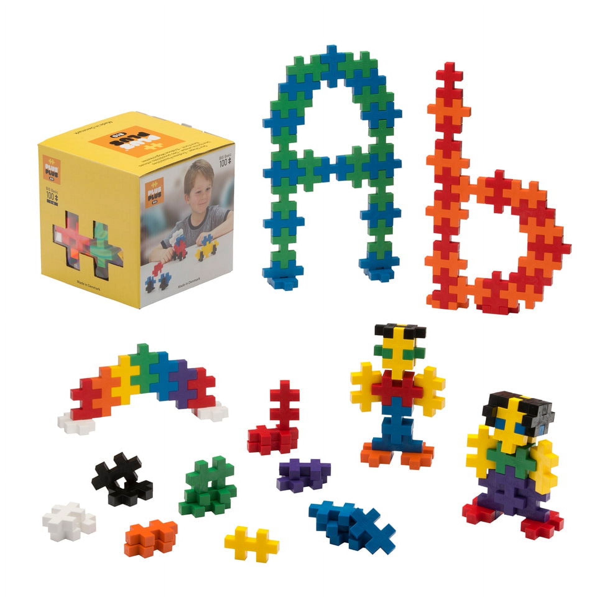 Plus-Plus Big - 200 Big Pieces in Storage Tub - Basic Color Mix -  Construction Building Stem/Steam Toy, Large Puzzle Blocks for Toddlers &  Preschool
