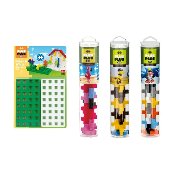 Plus-Plus BIG Zoo Tubes and Baseplate Bundle (47 Pieces)
