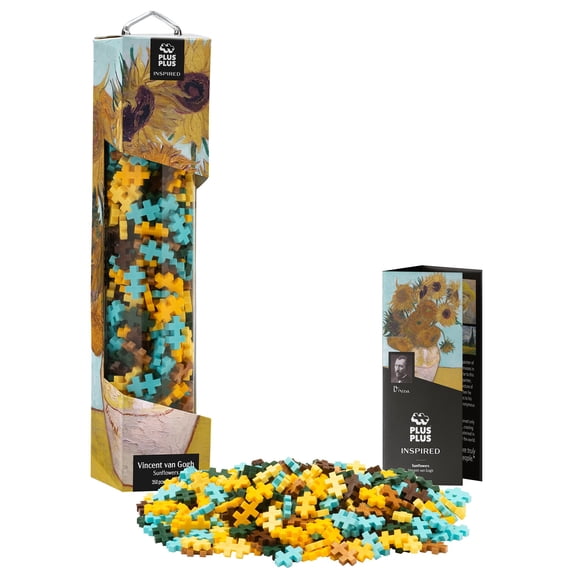 Plus-Plus: Inspired - Van Gogh, Sunflowers - 350 Pieces - Open-Ended, Art Construction Building Toy, Interlocking Mini Puzzle Blocks, Kids Ages 7+
