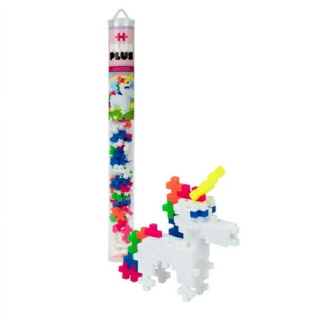 Plus-Plus - Instructed Play Building Set Mini Maker - 70 pc Unicorn Tube - Construction Building STEM | STEAM Toy, Interlocking Mini Puzzle Blocks for Kids
