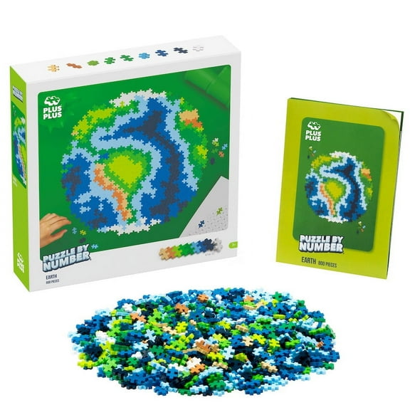 Plus-Plus Instructed Play STEM Building Toy Puzzle Set- 800 PC Puzzle by Number- Earth