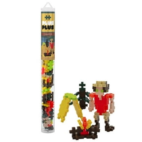 Plus-Plus - Mini Building Toy- 70 pc Camper, Tent, Fire, Travel-Friendly, Ages 5+