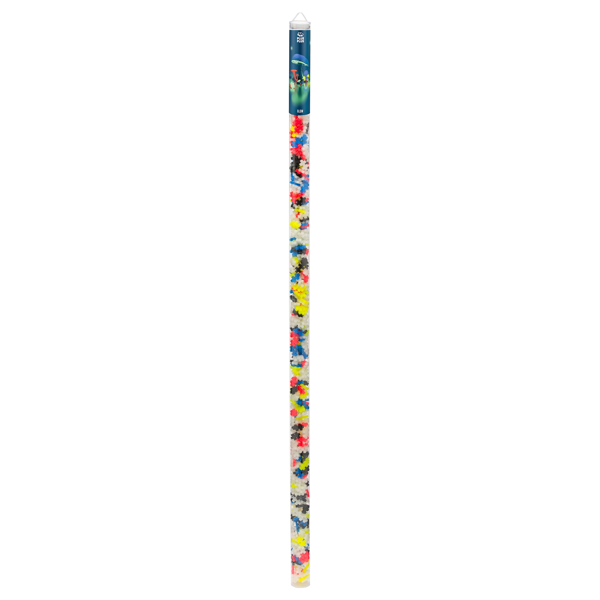 Plus-Plus: Super Tube - Glow-In-The Dark Mix -500 Pieces Construction Building STEM Toy, Interlocking Mini Puzzle Blocks, Open Play Set, Kids Ages 5+