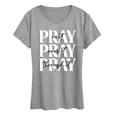 thumbnail image 1 of Instant Message - Pray On It Pray Over It Pray Through It - Women's Short Sleeve Graphic T-Shirt, 1 of 6