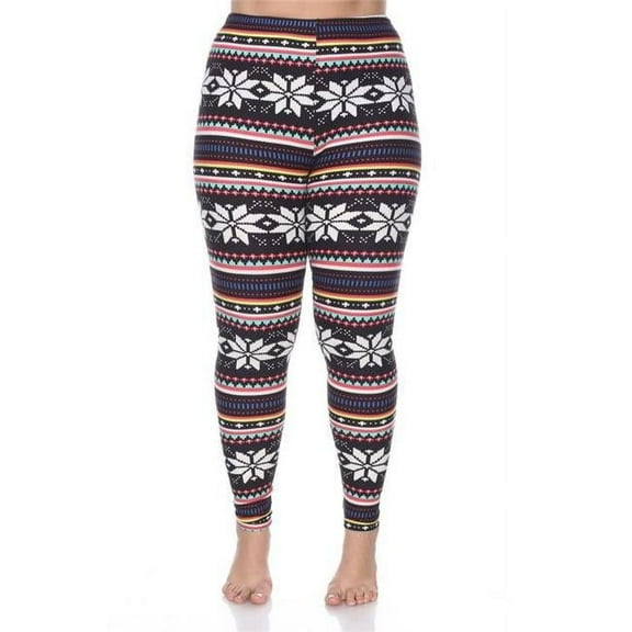 Plus Printed Leggings, Black & Multi - One Size