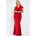 thumbnail image 1 of Plus Red Sleeveless Collared Plunging V-neck Maxi Dress 3XL, 1 of 3