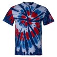 thumbnail image 1 of Dyenomite Red, White, Blue Tie Dye Unisex T Shirt Plus Size Cotton Size 3XL America Spiral 4th of July, 1 of 3
