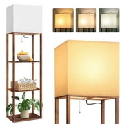 Plus Shelf Floor Lamp AVV Modern Floor Lamp with Shelves Corner Display Bookshelf Lamp for Living Room Bedroom Office