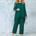 thumbnail image 1 of Plus Size 2 Piece Outfits For Women Pants Sets Plus Size Evening Dress Lace Embroidery Temperament Long Sleeve Fit PantsTwo Piece Set, 1 of 4