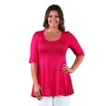 thumbnail image 1 of Plus Size 24Seven Comfort Apparel Elbow Swing Tunic Top Color: Pink Size: 2X, 1 of 4