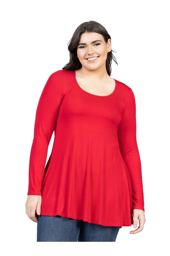 Plus Size Long Sleeve Swing Tunic Top