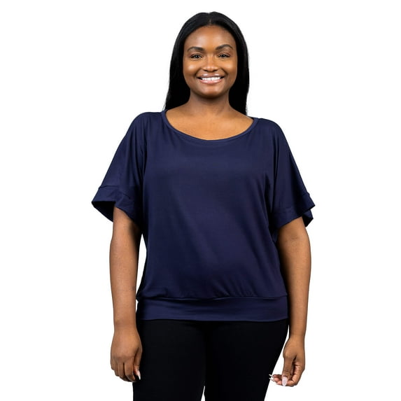 Plus Size Short Sleeve Dolman Style Top