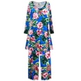 thumbnail image 1 of Plus Size 2x Nightgowns for Women Sleepshirt Long Sleeve Pajama Soft Sleep Dress Pink Magnolia Garden Print Loungewear, 1 of 4