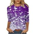 thumbnail image 1 of Plus Size 3/4 Length Sleeve Tshirts for Women Summer Glitter Tops Trendy Crewneck Sequins Tunic Tee, 1 of 5