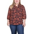 thumbnail image 1 of Plus Size 3/4 Sleeve Chiffon Blouse, 1 of 4