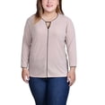 thumbnail image 1 of Plus Size 3/4 Sleeve Piped Top, 1 of 4