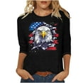 thumbnail image 1 of Plus Size 3/4 Sleeve Shirts for Women Independence Day Crewneck Tunic Tops 4th of July American Flag Patriotic Tshirts Trendy Stars Stripes Graphic Tee Shirt Loose Comfy Vacation Outfits 2025, 1 of 5
