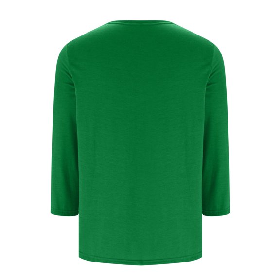 Plus Size 3/4 Sleeve T Shirts Women Fall Tops Round Neck Tshirts Solid Color Tunic Casual Tee