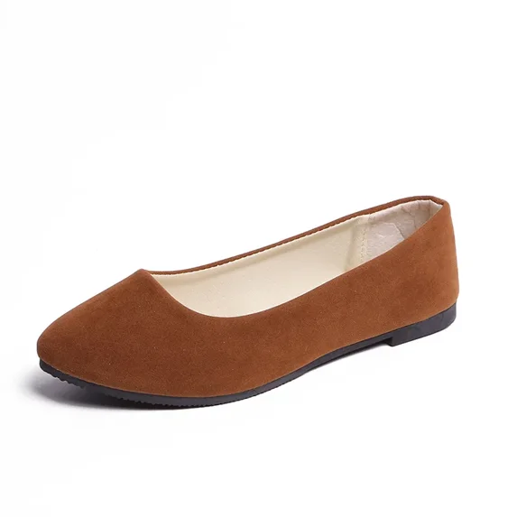 Plus Size 35-43 Women Flats Slip on Flat Shoes Candy Color Woman Boat Shoes Black Loafers Faux Suede Ladies Ballet Flats539