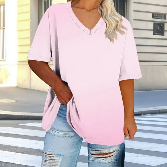 Plus Size 4X Women's Short Sleeve Tops Sale Under $10 Free Shipping Summer Casual Loose Print Blouse