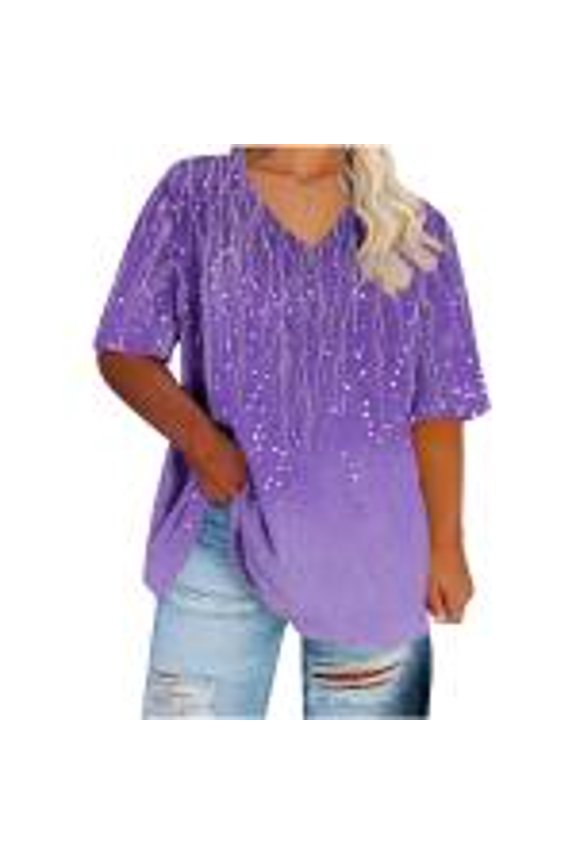 Plus Size 4X Women's Short Sleeve Tops Sale Under $10 Free Shipping Summer Casual Loose Print Blouse