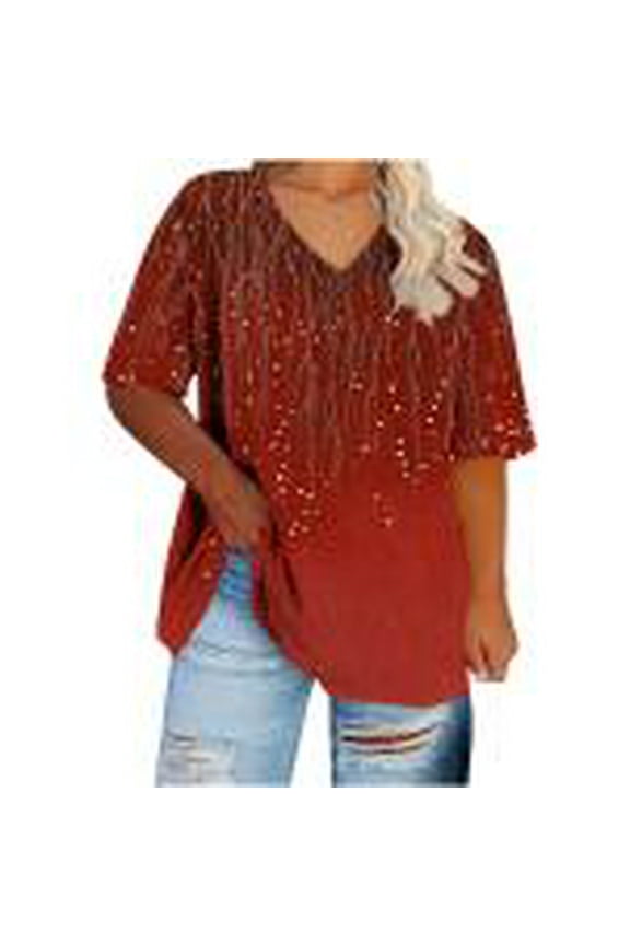 Plus Size 4X Women's Short Sleeve Tops Sale Under $10 Free Shipping Summer Casual Loose Print Blouse