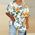 thumbnail image 1 of Women's Plus Size 4X Casual Loose Short Sleeve Printed Summer Tops Under $5, 1 of 5
